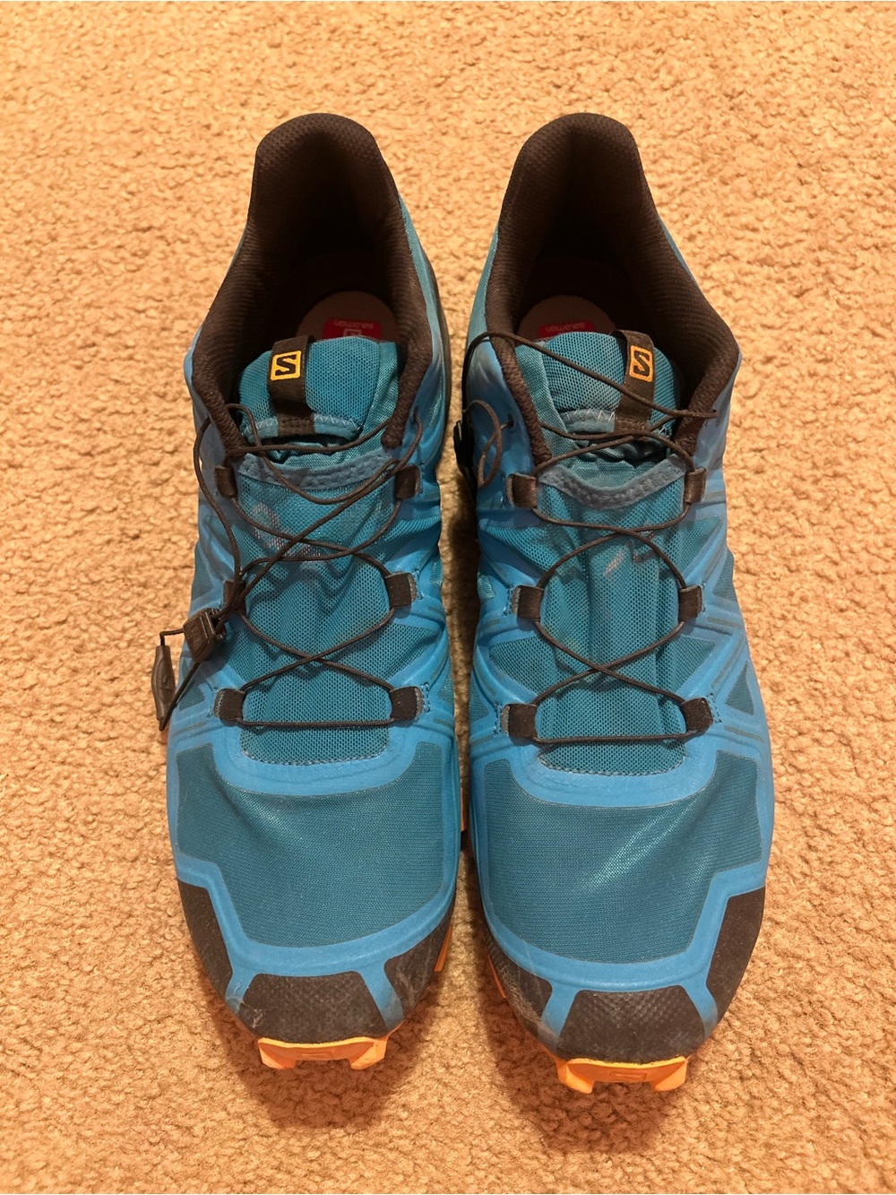 Salomon Men's Teal and Black Trail Running Shoes with Quicklace